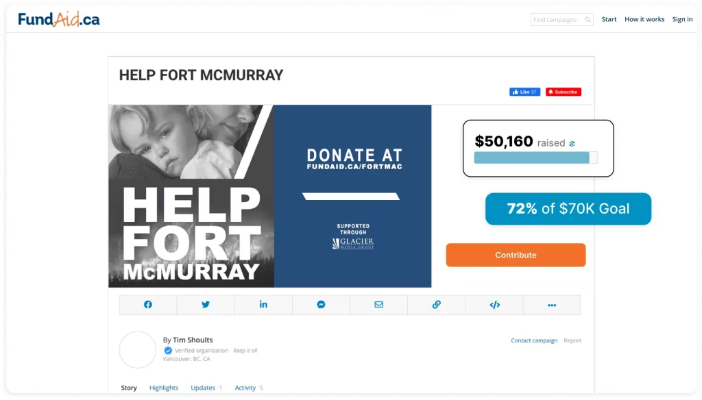 accidents fundraising